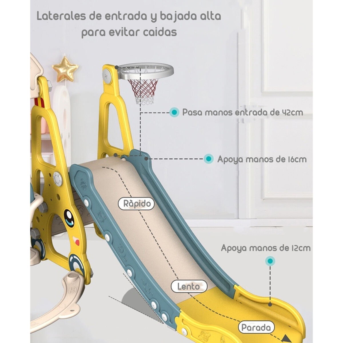 Resbalín Columpio 3 en 1 Lubabycas Amarillo