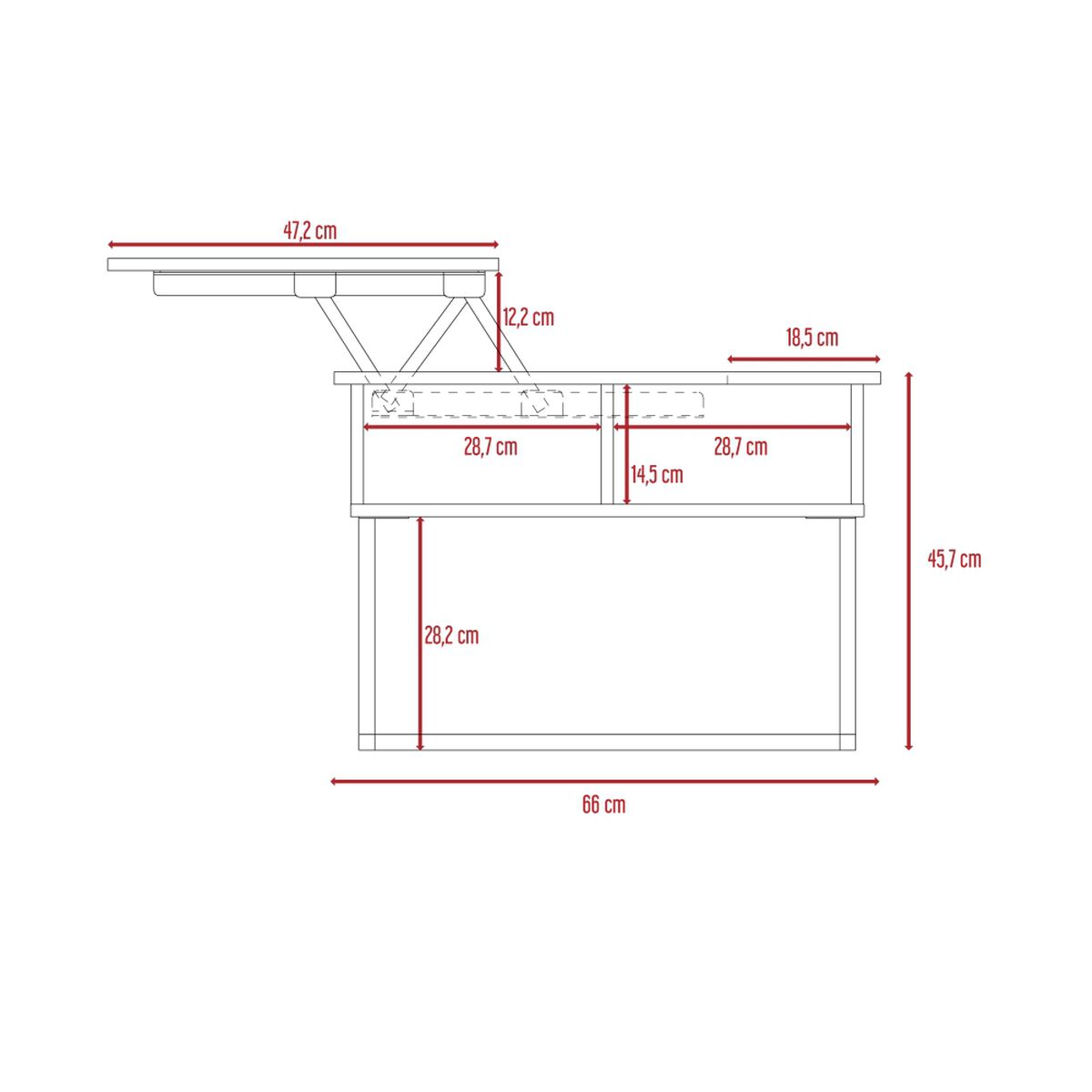 Mesa de Centro TuHome 5G-3 Rovere/Wengue