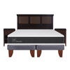 Cama Europea CIC Base Dividida King Ortopedic + Respaldo + 2 Veladores Torino Chocolate