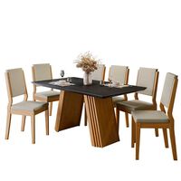 Juego de Comedor VekkaHome Fer 6 Sillas Gris