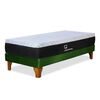 Cama Europea Latam Home 1,5 Plazas Zen Top Spring Hybrid Velvet Verde Cama Europea Latam Home 1,5 Plazas Zen Top Spring Hybrid Velvet Verde