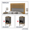 Respaldo + 2 Veladores Casanova 2 Plazas Naturale Gris
