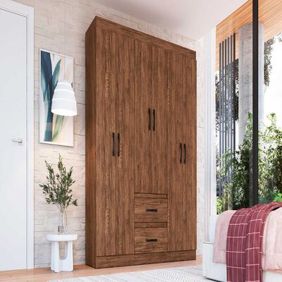 Closet Almore Mexico 6 Puertas 2 Cajones Castano