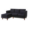 Sofá Seccional Barra Design Mila Izquierdo 3 Cuerpos Negro