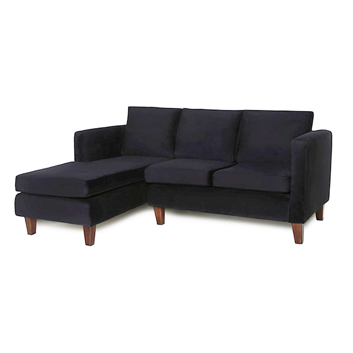 Sofá Seccional Barra Design Mila Izquierdo 3 Cuerpos Negro