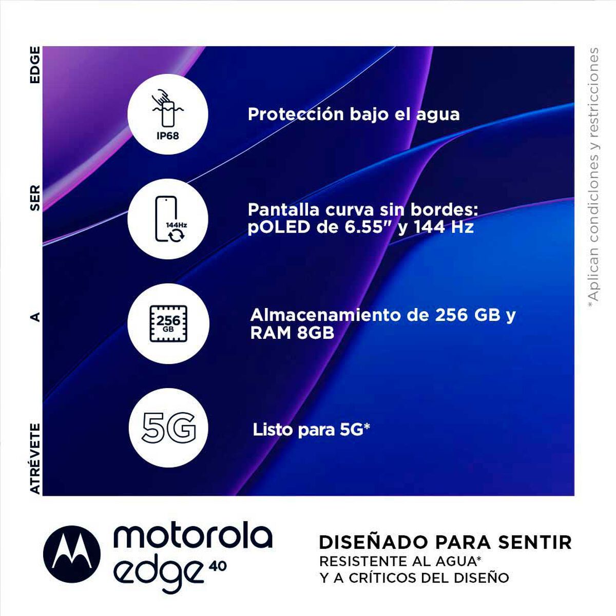 Celular Motorola Edge 40 256GB 6,55" Negro Eclipse Liberado