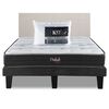 Combo Cama Europea Prelude Radiant 2 Plazas Normal + Respaldo Praga Arena + Pack Almohadas