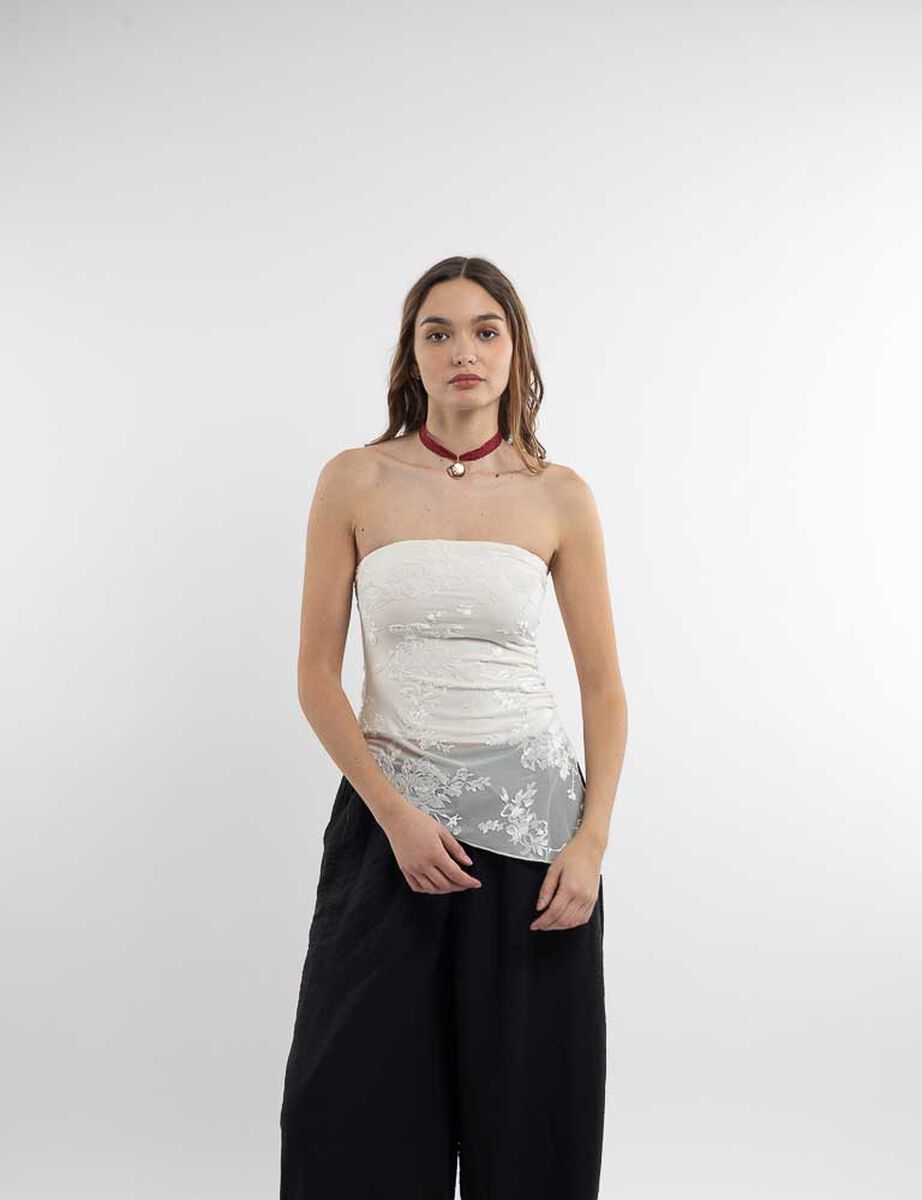 Polera Strapless Mujer Icono