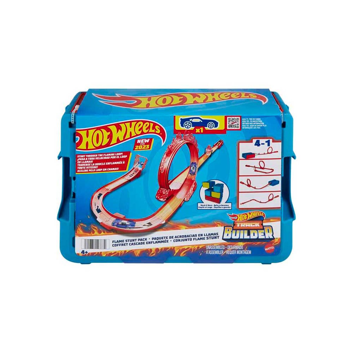 Pista de Auto Caja Grande Acrobacias de Fuego Hot Wheels