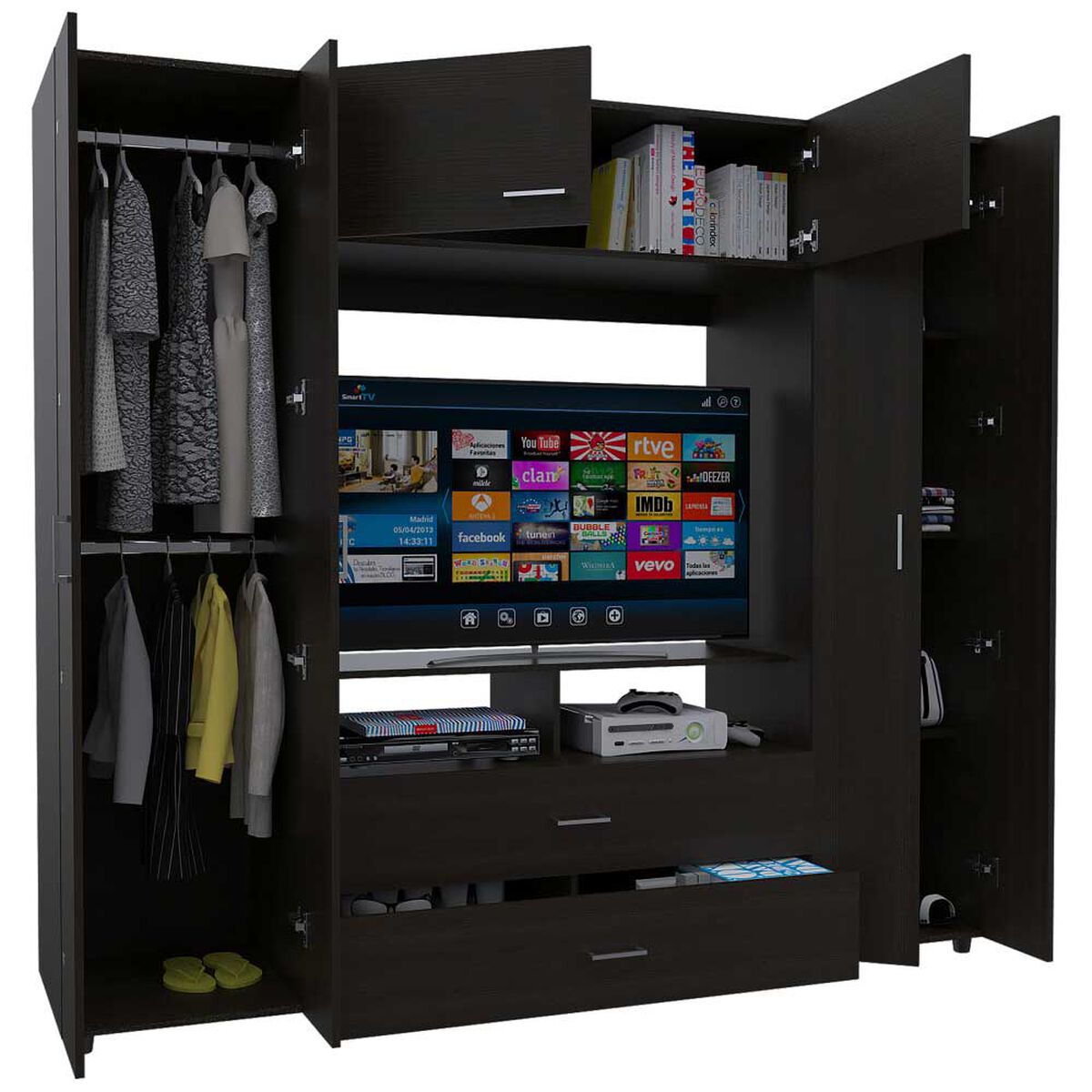 Clóset TV TuHome Manila 6 Puertas 2 Cajones