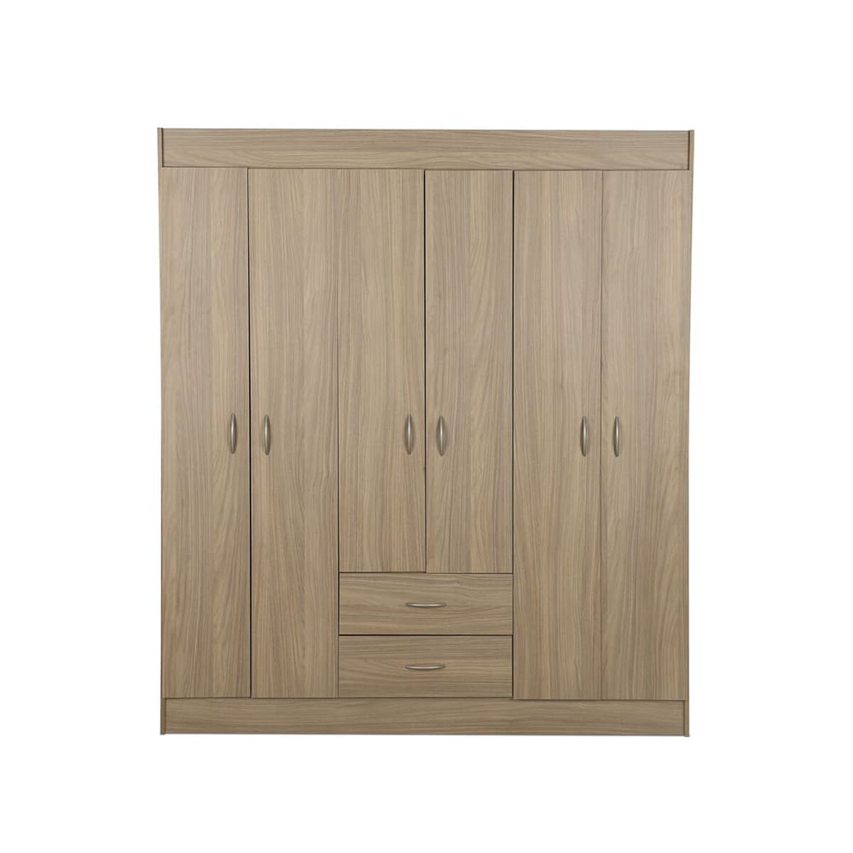 Closet Stanford 6 Puertas 2 Cajones Nogal
