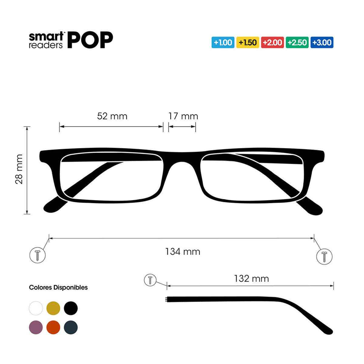 Lente de Lectura Smart Reader Pop Black-Cry Gray +2.0