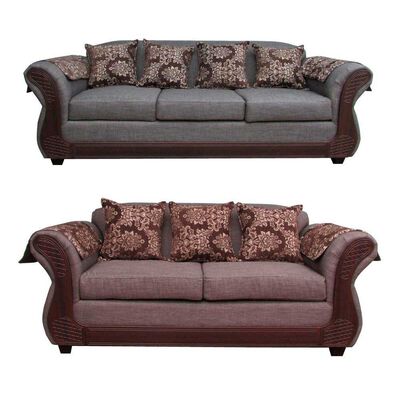 Juego de Living Almore Irlanda Sofá 3 Cuerpos + Sofá 2 Cuerpos Gris