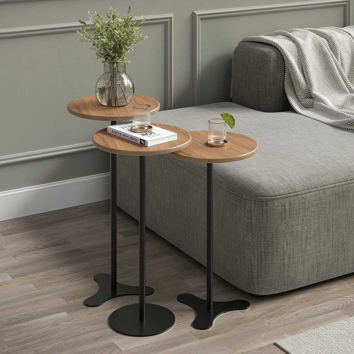 Set Mesas Decocasa Orb Canela Negro