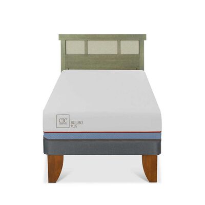 Cama Europea CIC 1,5 Plazas Excellence Plus + Respaldo Dublin Olivo