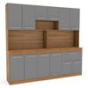 Mueble de Cocina Vekkahome Buck 1 Cajón 12 Puertas Gris