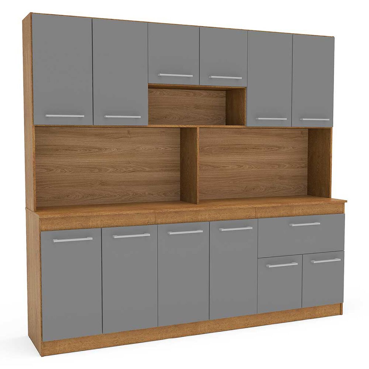 Mueble de Cocina Vekkahome Buck 1 Cajón 12 Puertas Gris