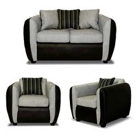 Juego de Living Elegant Detail Oklahoma Sofá 2 Cuerpos + Dos Sillones 1 Cuerpo Gris Plata