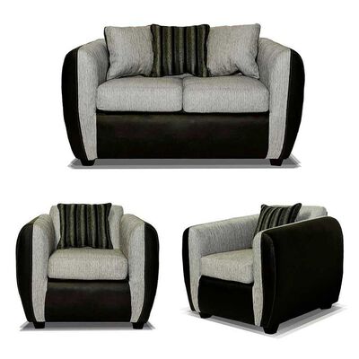 Imagen 1 del producto Juego de Living Elegant Detail Oklahoma Sofá 2 Cuerpos + Dos Sillones 1 Cuerpo Gris Plata