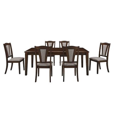 Juego de Comedor Extendible Dreams Ameci 6 Sillas Café