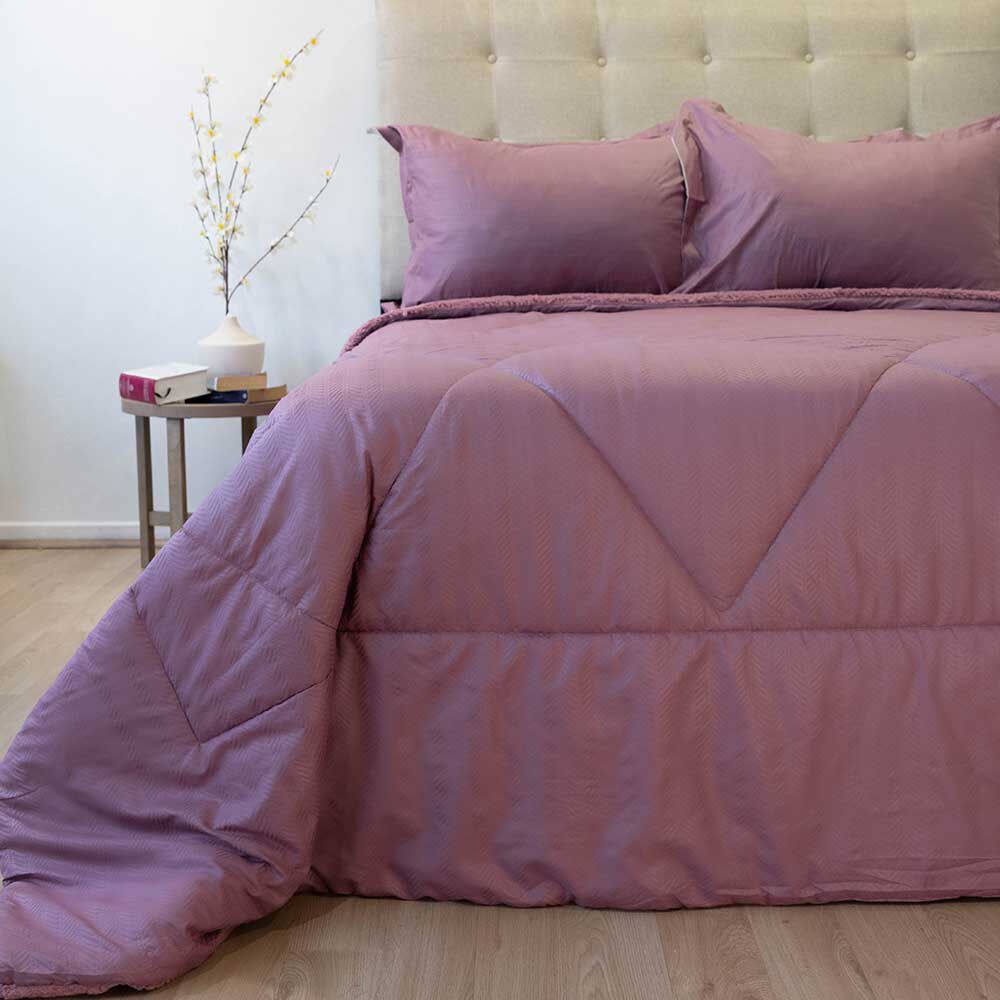Plumón Doral Super King Outboss Liso Rosa