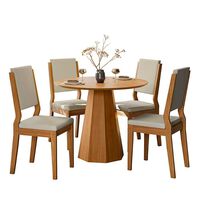 Juego de Comedor VekkaHome Isa 4 Sillas Gris