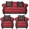 Juego de Living Black Factory Sofia Sofá 3 Cuerpos + Dos Sillones 1 Cuerpo Burdeo