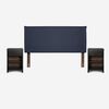 Cama Europea Rosen Base Dividida 2 Plazas Indie + Respaldo + 2 Veladores Maurice
