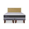 Cama Europea CIC Base Dividida 2 Plazas Ortopedic + Respaldo Villarrica Mostaza