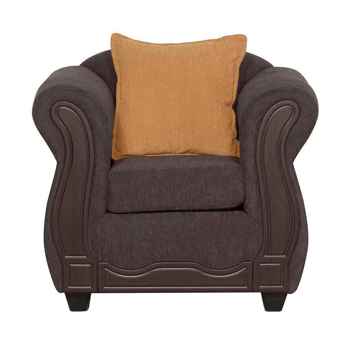 Juego de Living Black Factory Barcelona Sof&aacute; 3 Cuerpos + Dos Sillones 1 Cuerpo Caf&eacute;