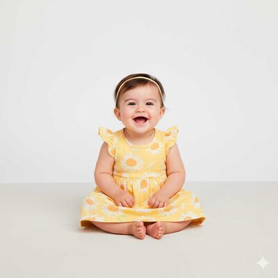 Vestido Chess Baby amarillo, lila, naranjo