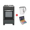 Combo Cocina a Gas Sindelen CH-5050 4 Quemadores + Hervidor Eléctrico HA3300BL 2,5 lts. + Juego de Cuchillos + Pelador Kok Color 8 Piezas