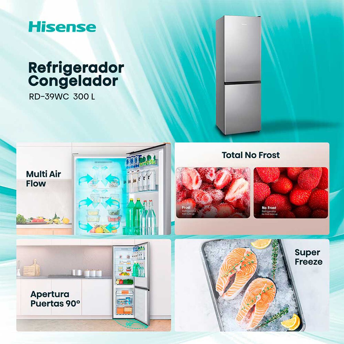 Refrigerador No Frost Hisense RD-39WC 300 lts.
