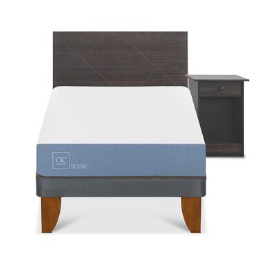 Imagen 1 del producto Cama Europea CIC 1,5 Plazas Excellence + Respaldo + Velador Villarrica