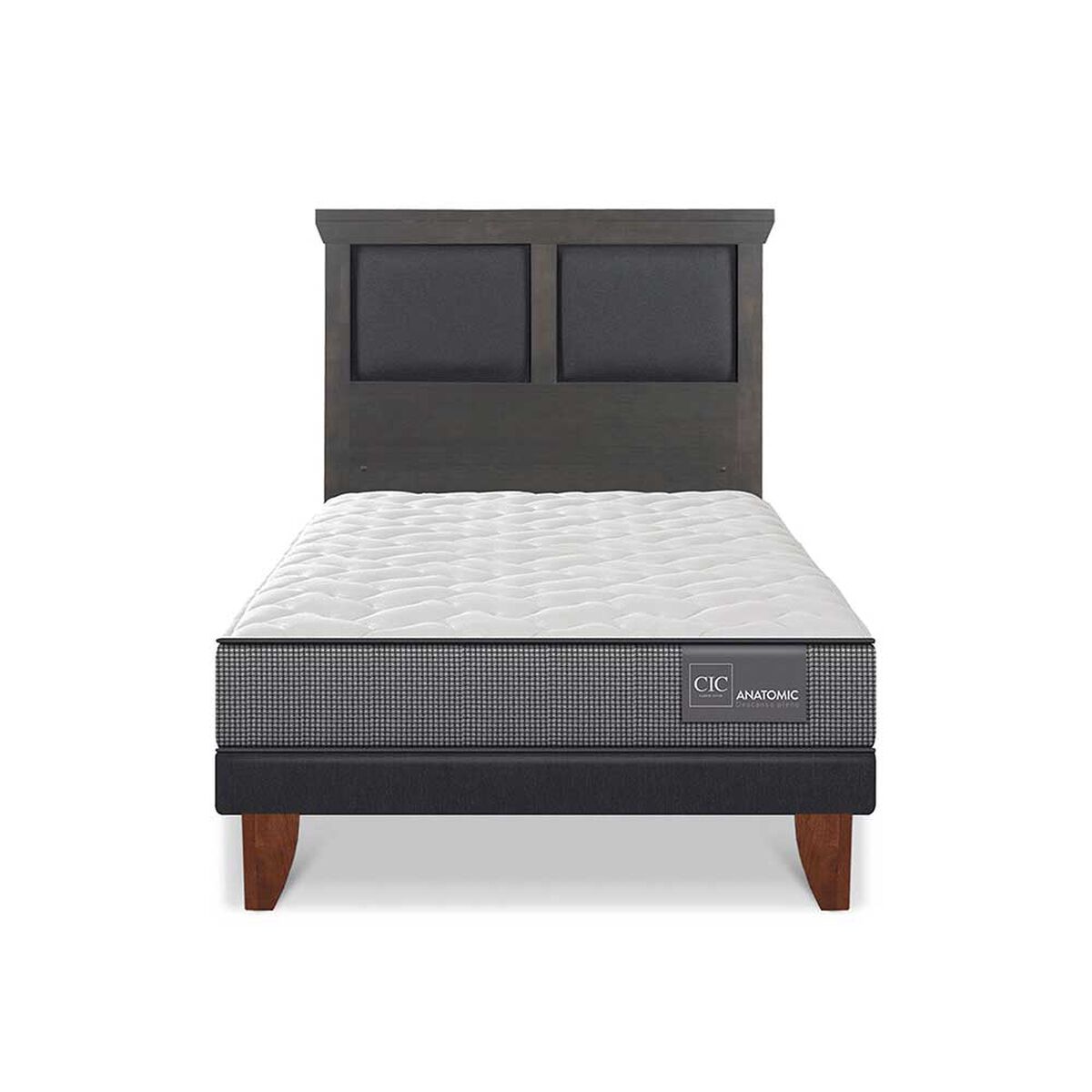 Cama Europea CIC 1,5 Plazas Anatomic + Respaldo Torino