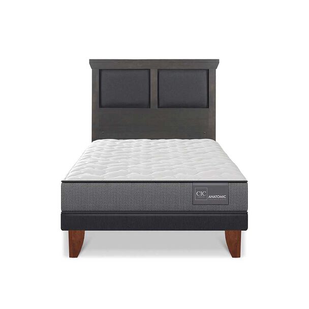 Cama Europea CIC 1,5 Plazas Anatomic + Respaldo Torino