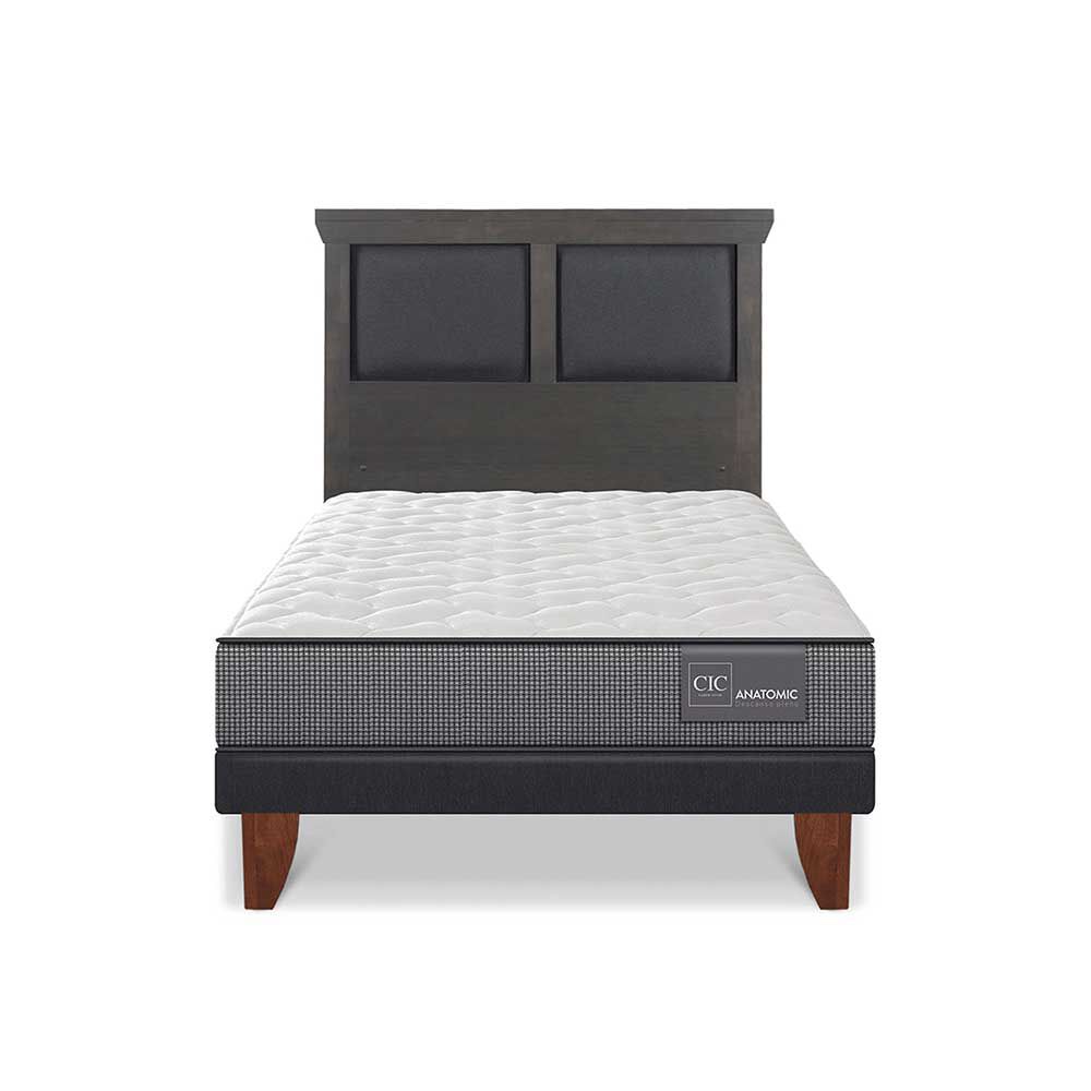 Cama Europea CIC 1,5 Plazas Anatomic + Respaldo Torino