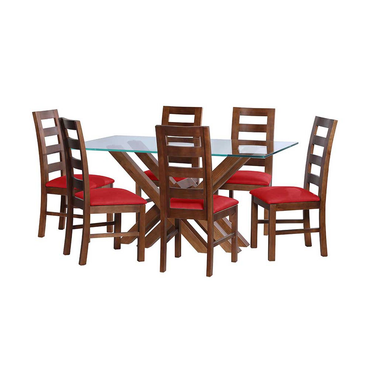 Juego de Comedor Latam Home Merida 6 Sillas Rojo