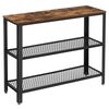 Mesa de Arrimo Fm Furniture Metalwood Colection Marrón Rústico