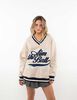Polerón Oversized Con Estampado Mujer Icono