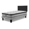 Cama Europea Simmons 1,5 Plazas Dreamer Plazasus Box + Respaldo Praga Marengo