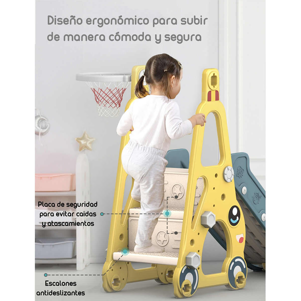 Resbalín Columpio 3 en 1 Lubabycas Amarillo