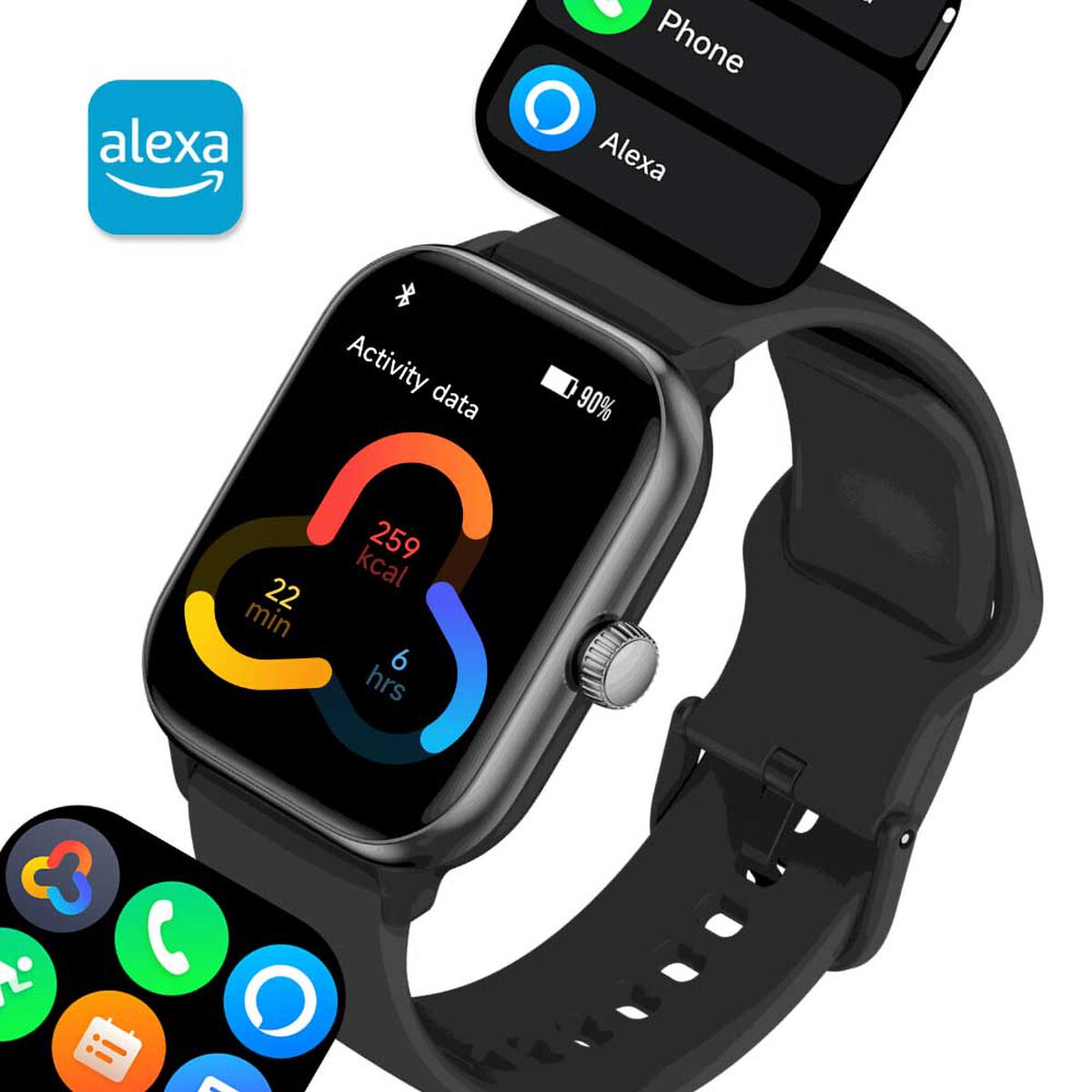 Smartwatch Lhotse Music Rhythm X10 Black 41mm