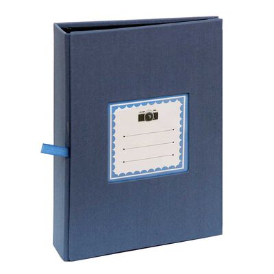 Imagen 1 del producto Álbum para Fotos Tela 100 Fotos Vgo Hojas Negras con Tapa de Tela 100 Fotos Celeste