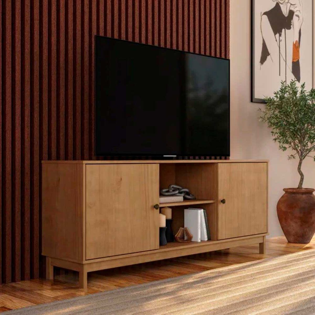 Rack TV Roca Essencia Hasta 65" Nogal