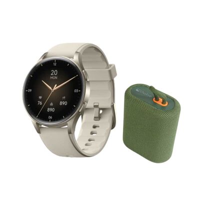 Kit Smartwatch Lhotse Vibe 05 Cream + Parlante Verde