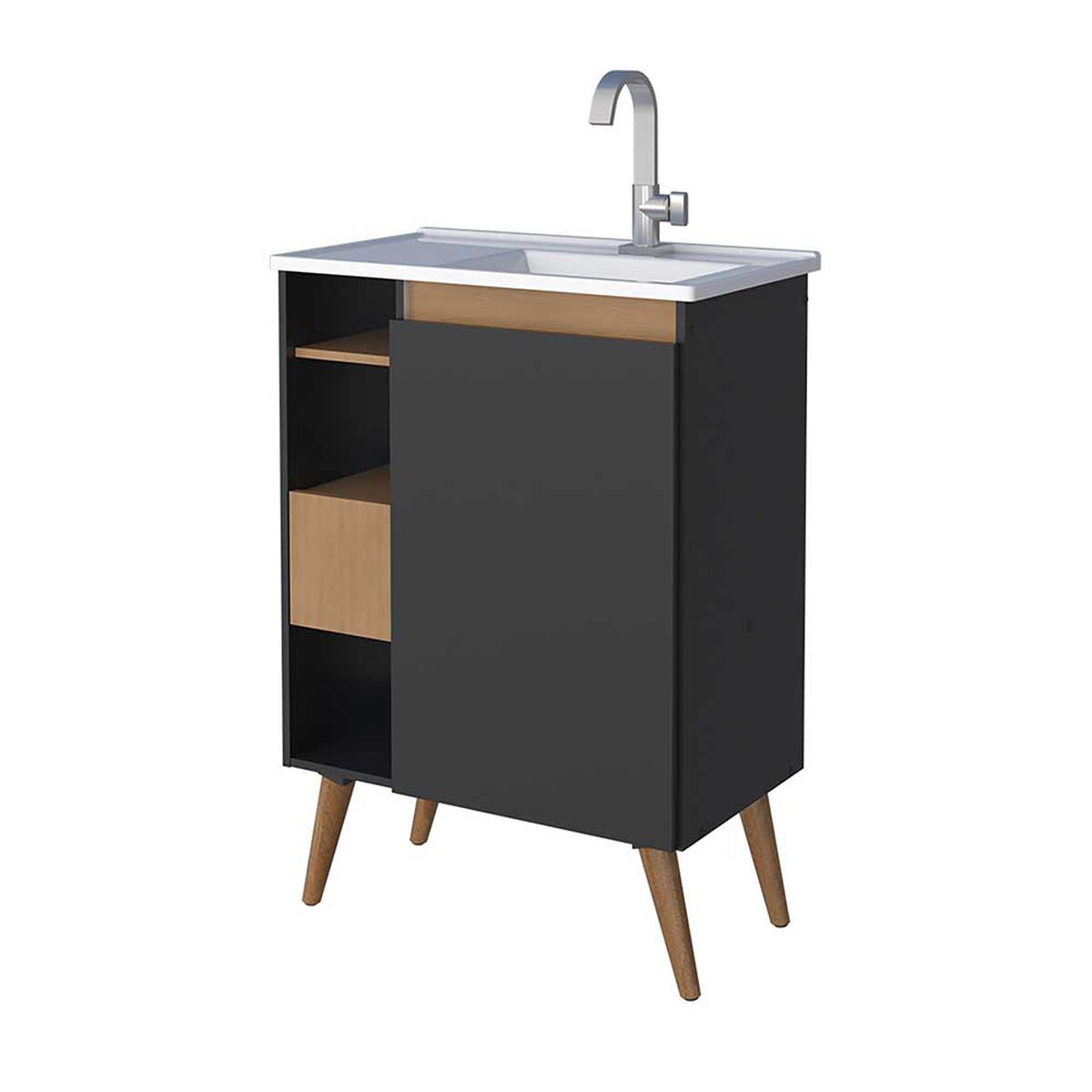 Vanitorio + Lavamanos Vekkahome Lotus 60 Negro
