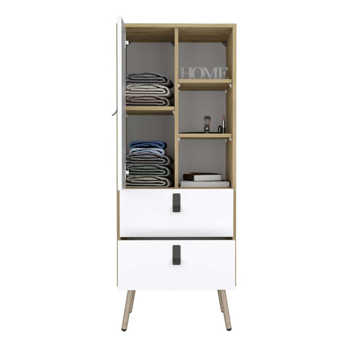 Clóset TuHome Huna 1 Puerta 2 Cajones Macadamia Blanco