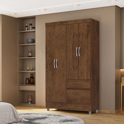 Closet Vekkahome Americano 4 Puertas 2 Cajones Caf&eacute;