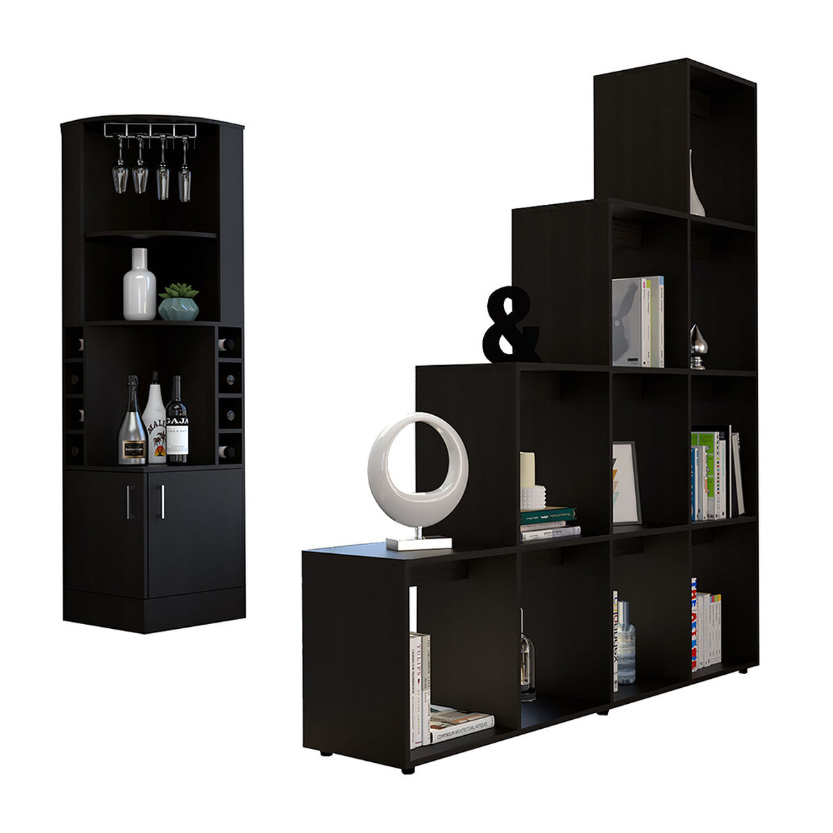 Bar Esquinero Kava + Biblioteca Escalera TuHome Beijing